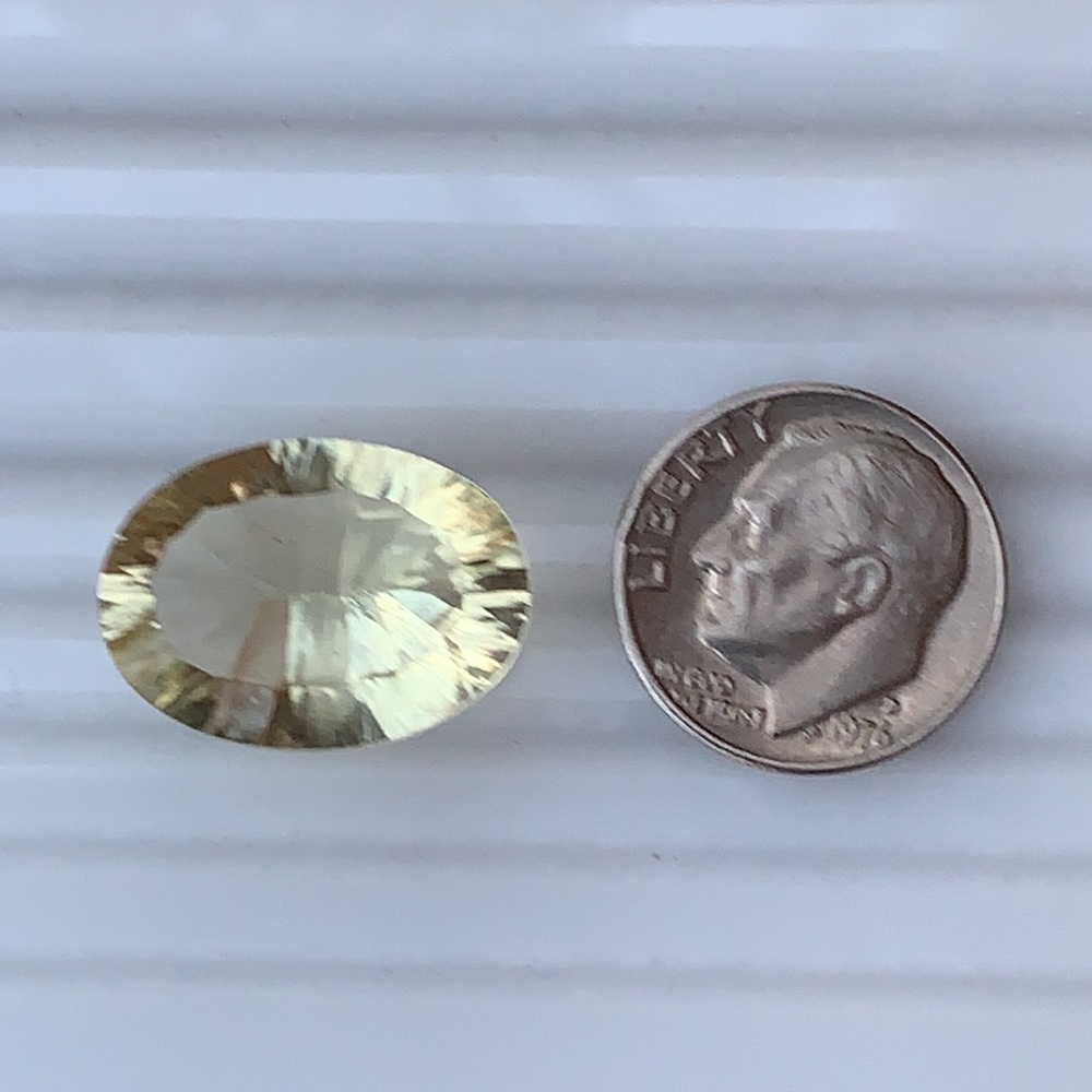 12.39 Ct Oval Master Cut Lemon Quartz Gemstone - Picture 9 of 13